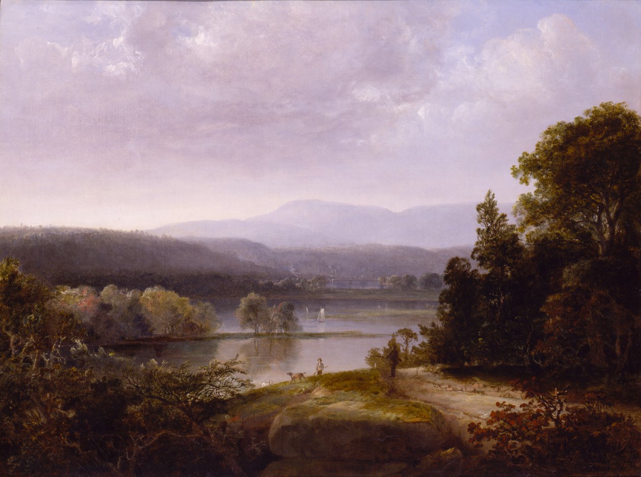 Vue de Rivière avec Chasseurs et Chiens - Thomas Doughty