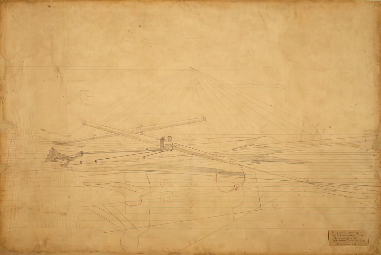 Dessin en perspective pour Les Frères Biglin tournant le piquet - Thomas Eakins