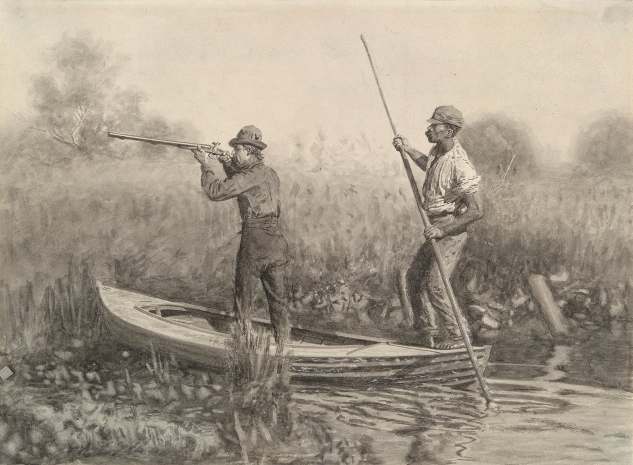 Étude pour Rail Shooting from a Punt - Thomas Eakins