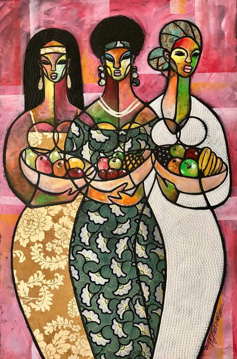 Porteurs de bons fruits, 2019 (technique mixte sur toile) - Thomas Elias Lockhart