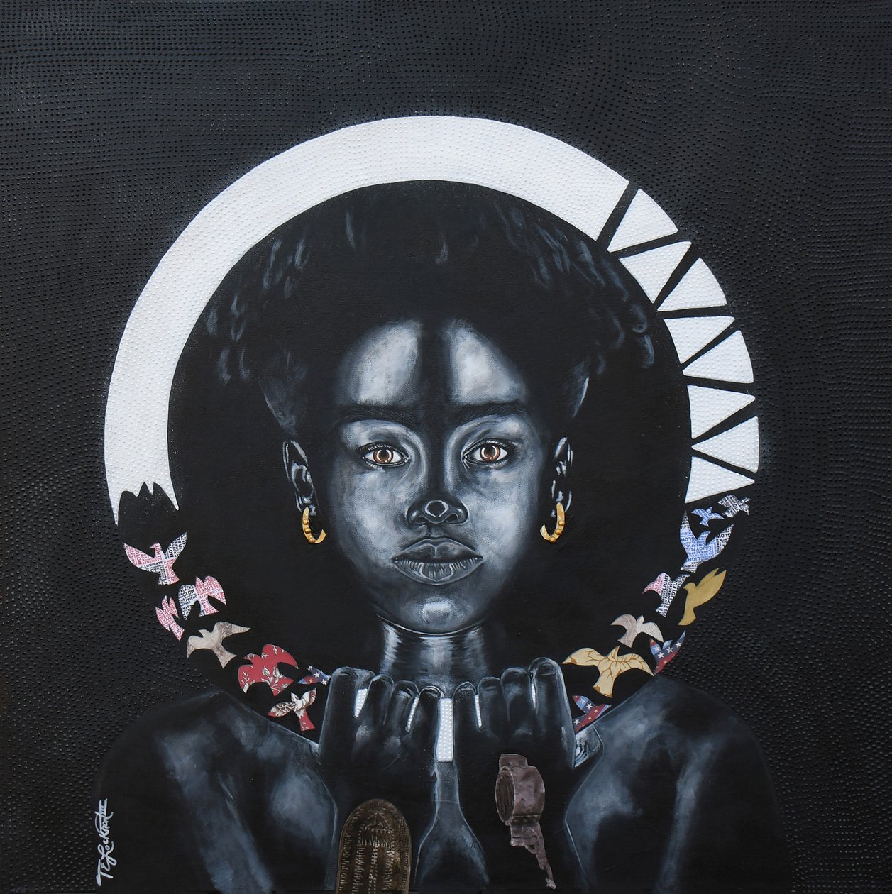 In The Dark Still I glow, 2020 (technique mixte sur toile) - Thomas Elias Lockhart
