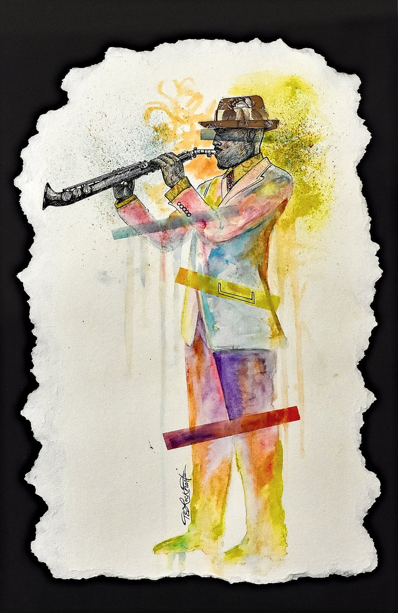 Power Player, 2017 (technique mixte sur papier) - Thomas Elias Lockhart
