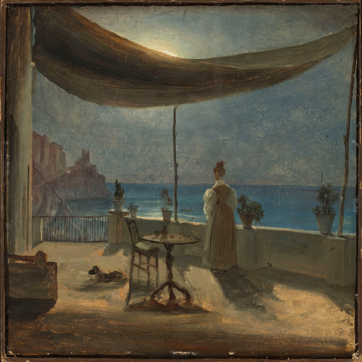 Une terrasse à Amalfi au clair de lune - Thomas Fearnley