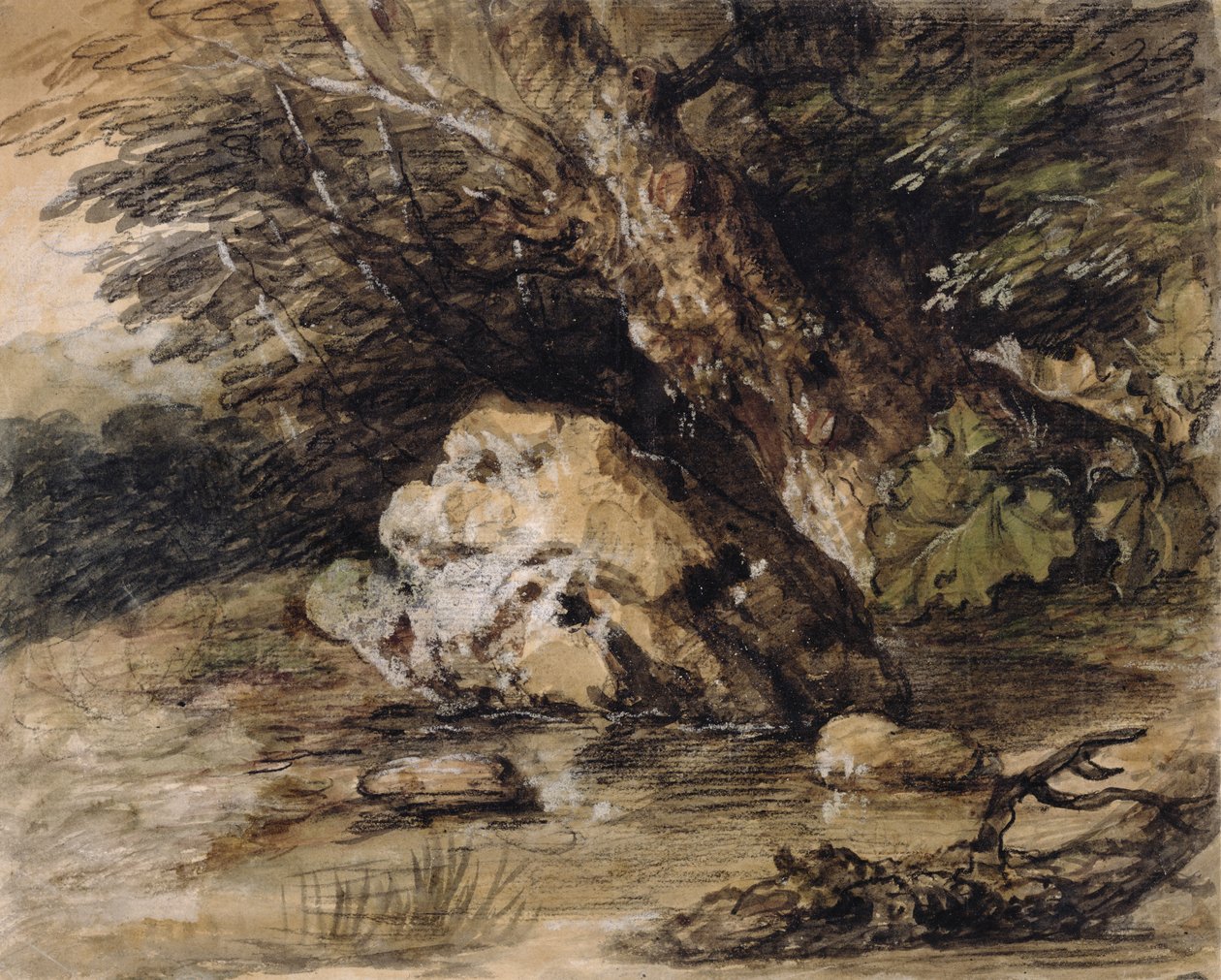 Paysage vallonné avec des figures s