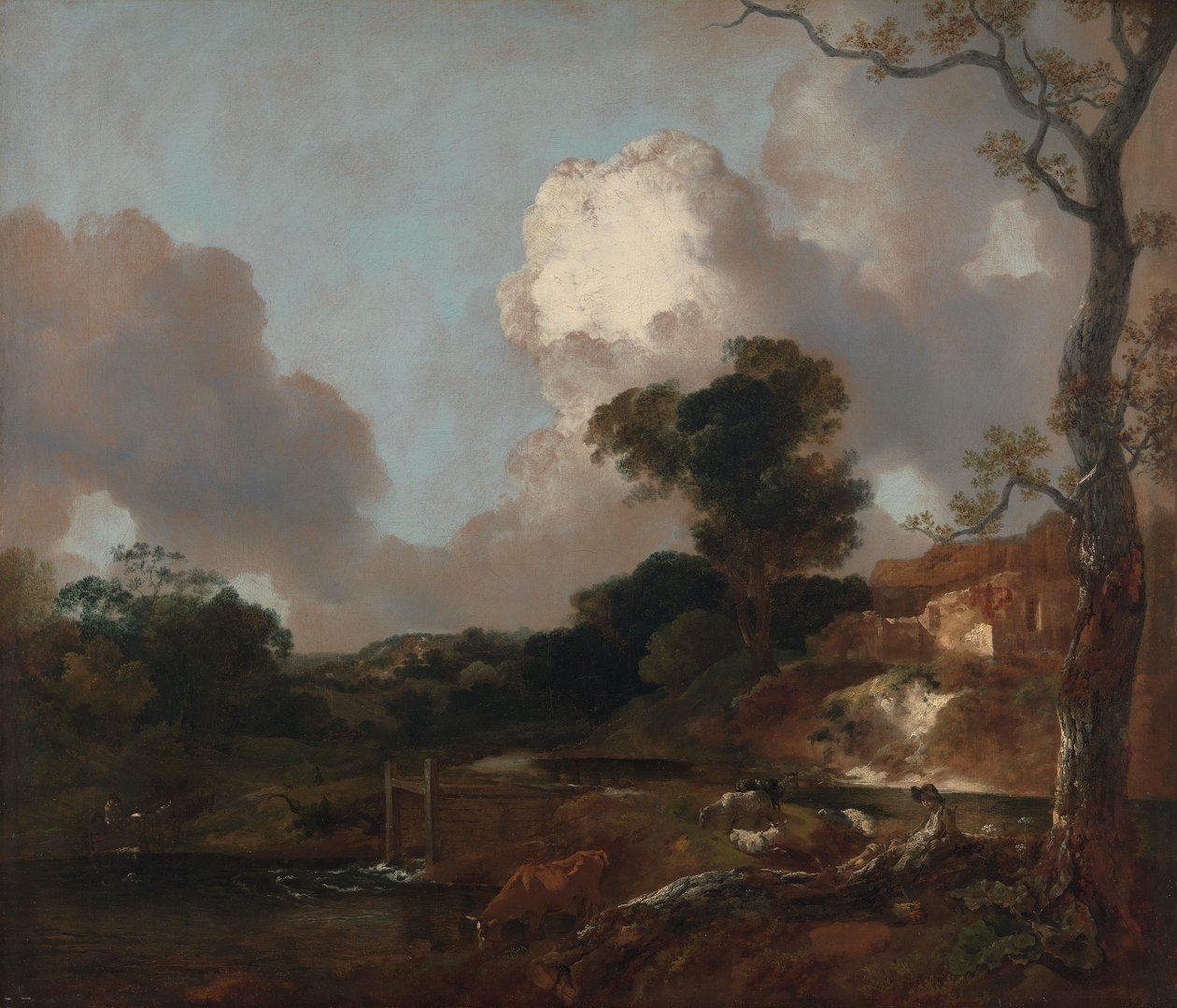 Paysage avec ruisseau et déversoir - Thomas Gainsborough