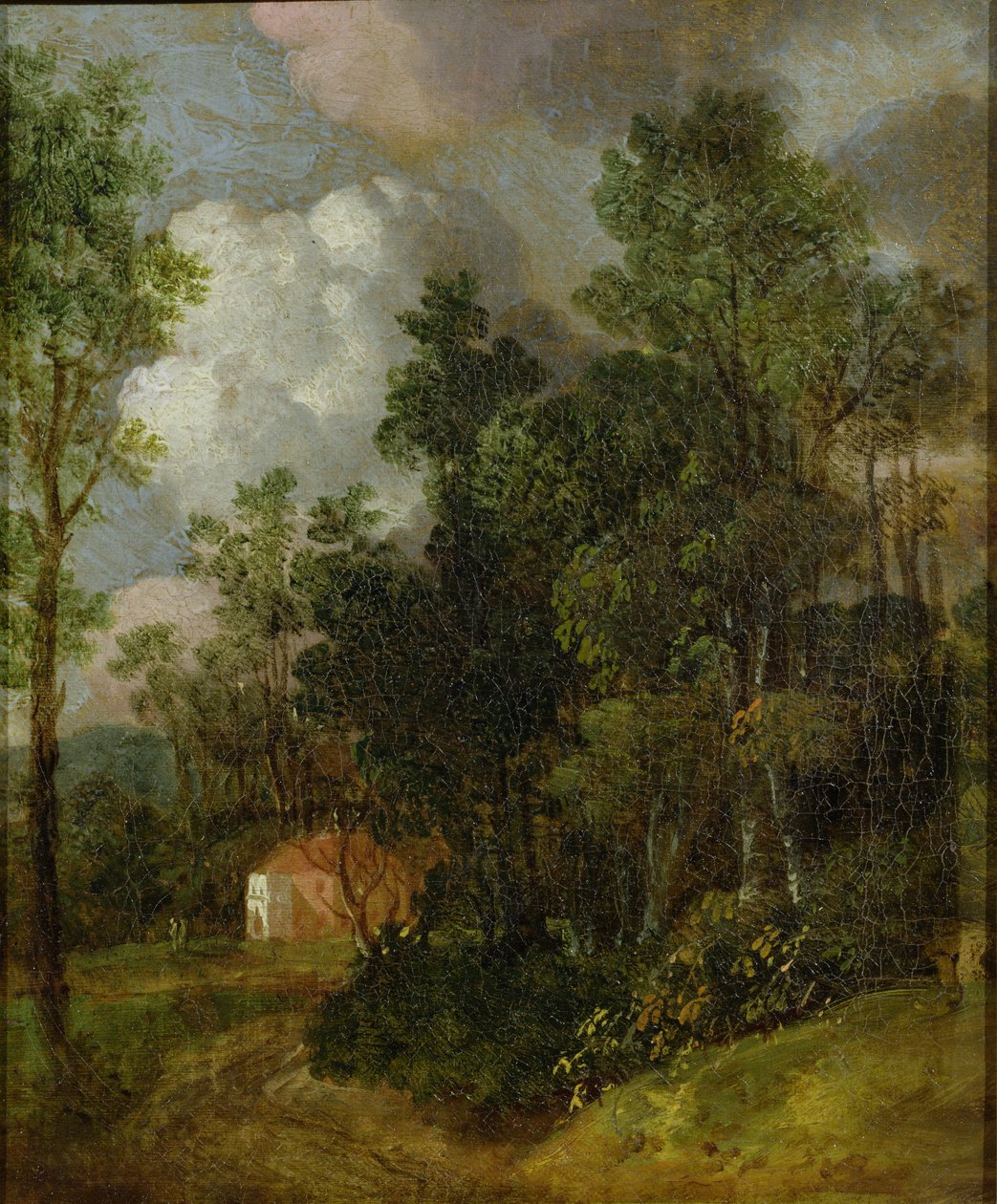 Paysage boisé avec maison de campagne et deux figures - Thomas Gainsborough