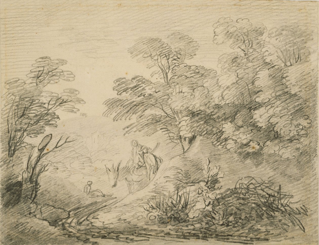 Paysage boisé avec âne et personnages, c.1759 - Thomas Gainsborough