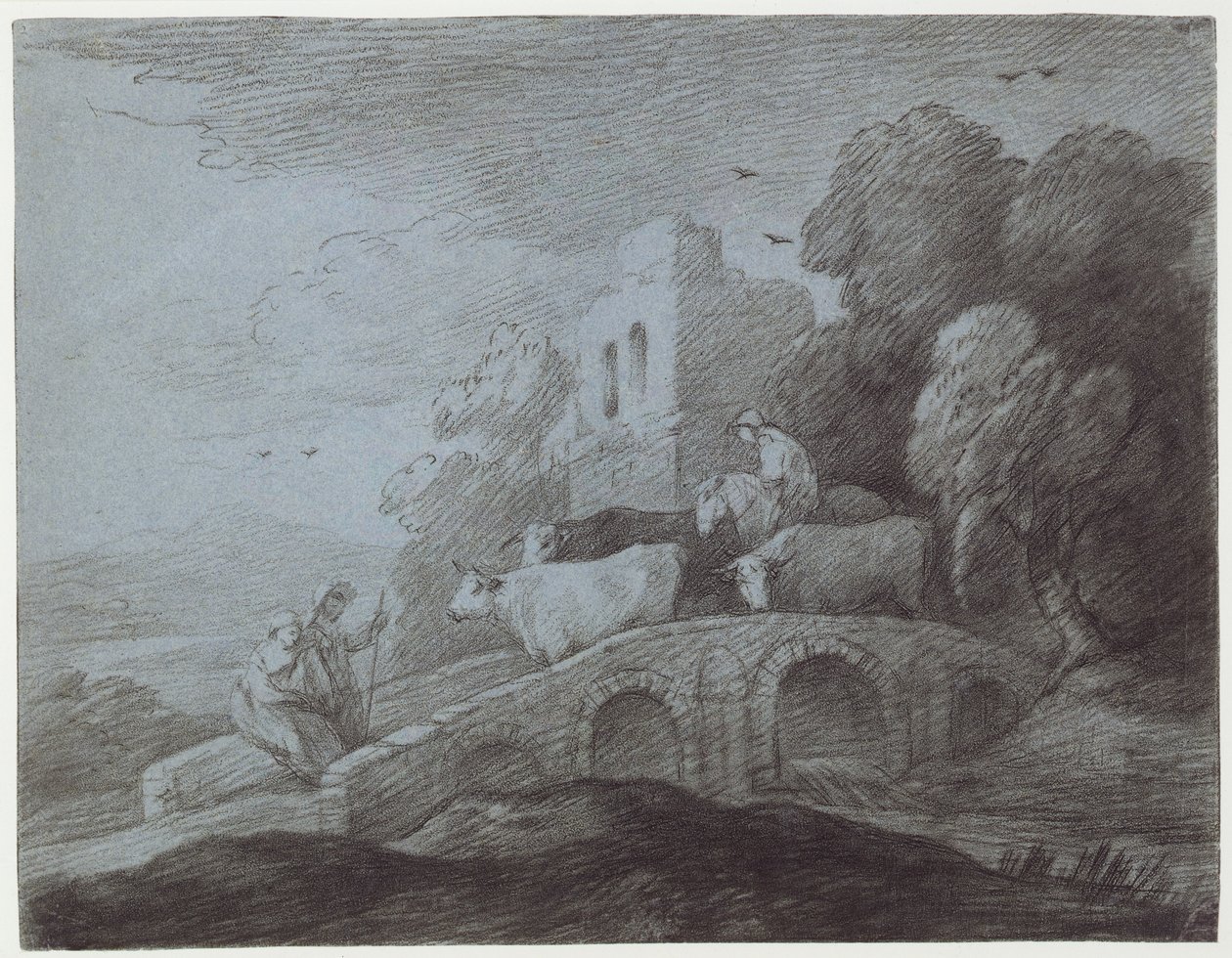 Paysage boisé avec berger conduisant du bétail - Thomas Gainsborough
