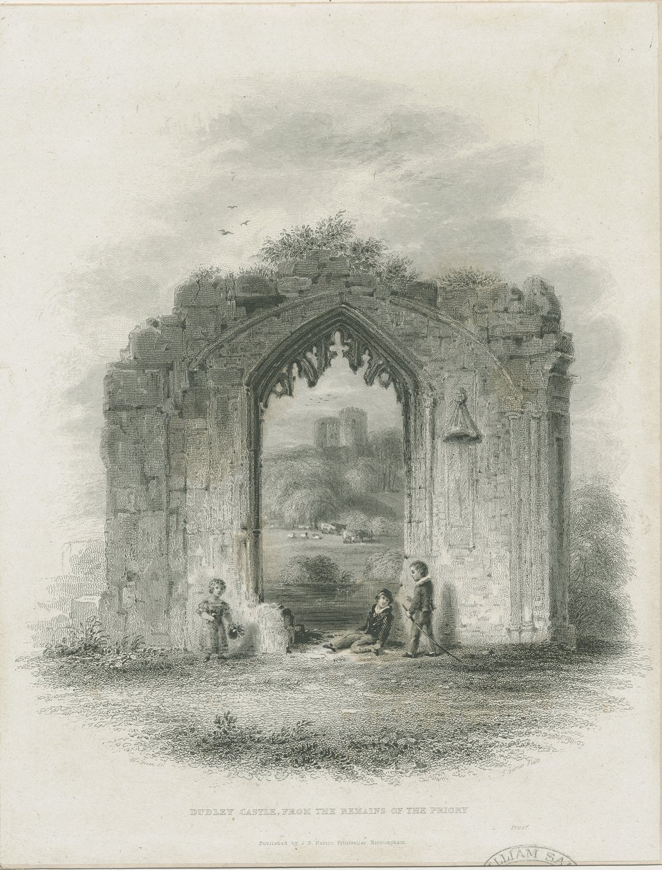 Château de Dudley - Le Donjon: gravure (vignettée), nd [?19e siècle] - Thomas Garner