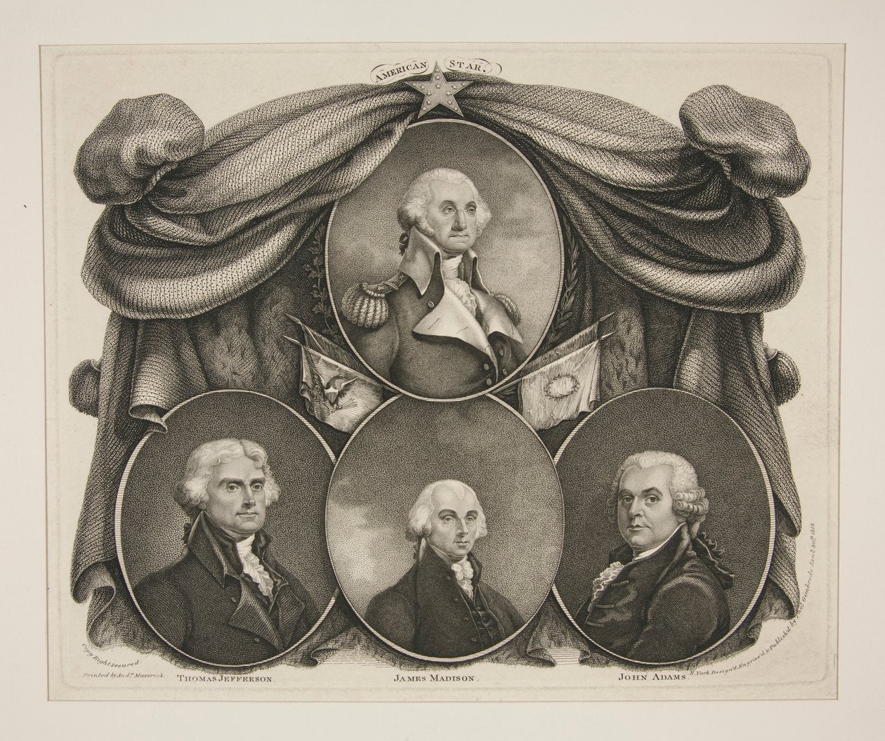 (Washington) Thomas Jefferson - James Madison - John Adams - Thomas Gimbrede