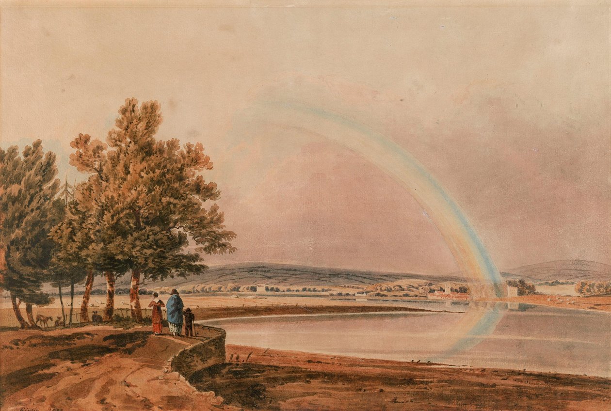 Un arc-en-ciel au-dessus de la rivière Exe, dans le Devon - Thomas Girtin