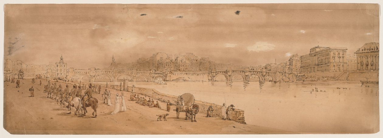 Sélection de vingt des vues les plus pittoresques de Paris : Vue du Pont Neuf et de la Monnaie - Thomas Girtin