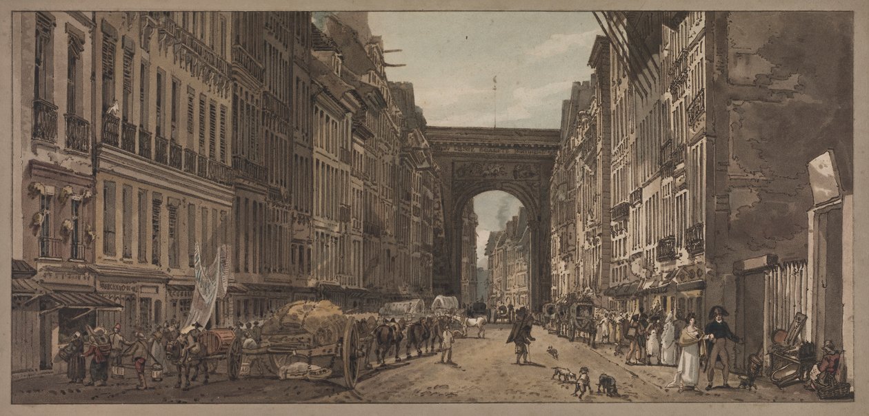 Sélection de vingt des vues les plus pittoresques de Paris : Vue de la porte Saint-Denis prise des faubourgs - Thomas Girtin