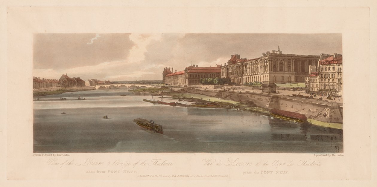Vue du Louvre et du Pont des Tuileries prise du Pont Neuf - Thomas Girtin