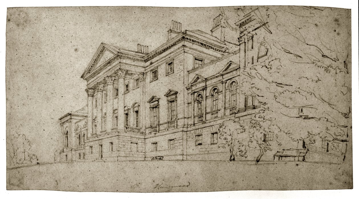 Harewood House, Yorkshire, vers 1798 - Thomas Girtin