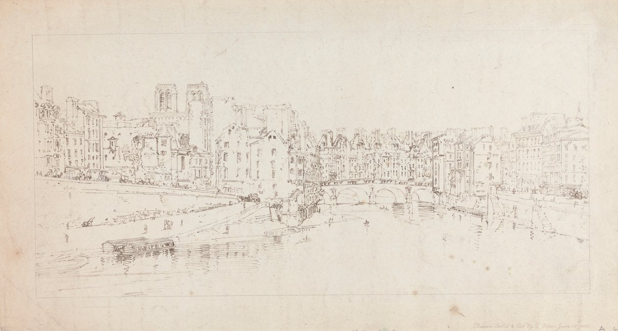 Vue du Pont Saint-Michel depuis le Pont Neuf - Thomas Girtin