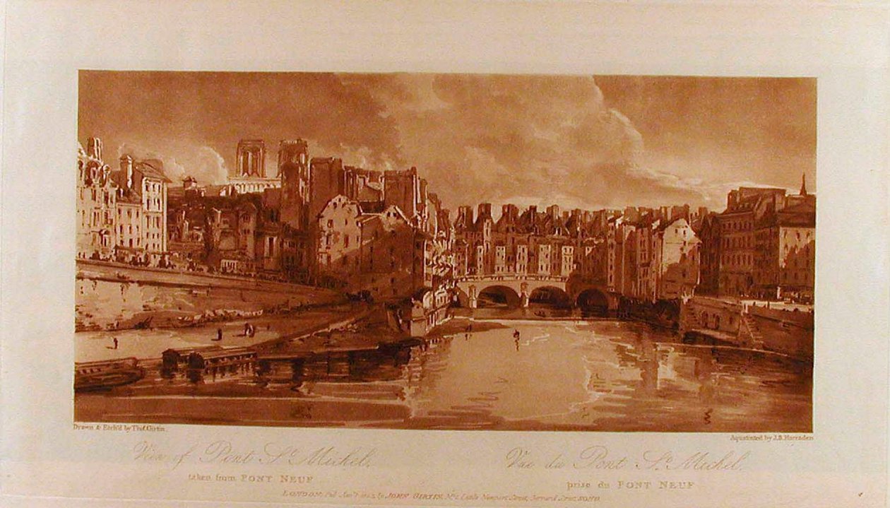Ansicht der Pont St. Michel vom Pont Neuf aus - Thomas Girtin
