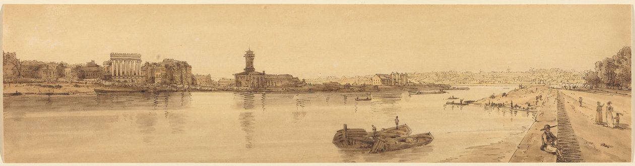 Vue du village de Chaillot depuis le pont de la Concorde : planche 17 - Thomas Girtin