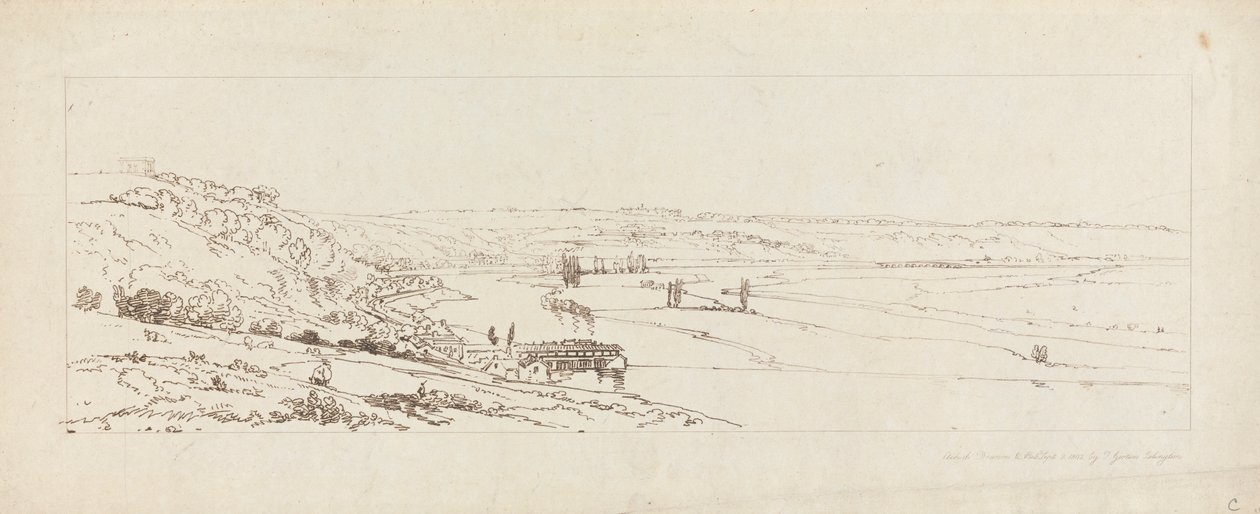 Vue des fontaines de Marly, et Saint-Germain-en-Laye vu au loin - Thomas Girtin