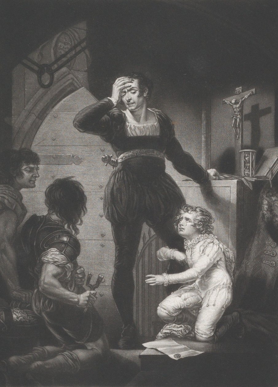 Prince Arthur et Hubert Shakespeare, Roi Jean, Acte 4, Scène 1, 1823-24 - Thomas Goff Lupton