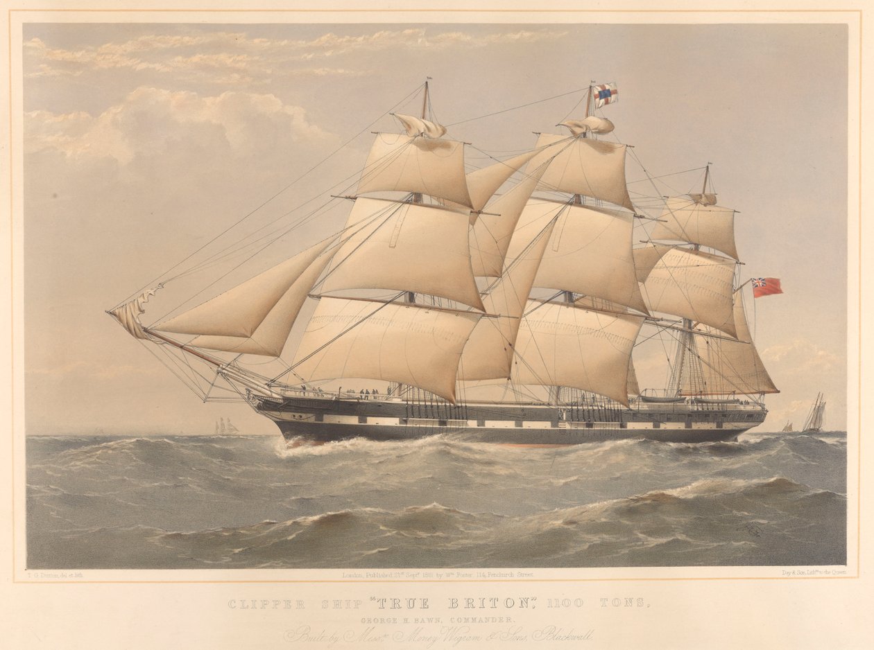 Clipper Ship True Briton 1100 tonnes - Thomas Goldsworth Dutton
