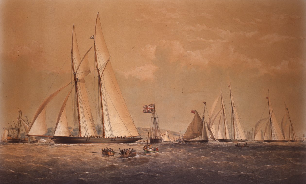 La Cambria gagnant la course de yachts anglo-américaine, 1868 - Thomas Goldsworth Dutton