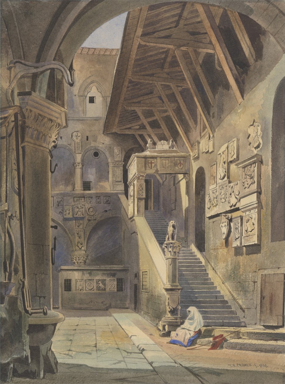 Cour du Bargello, Florence, 1839 - Thomas Hartley Cromek