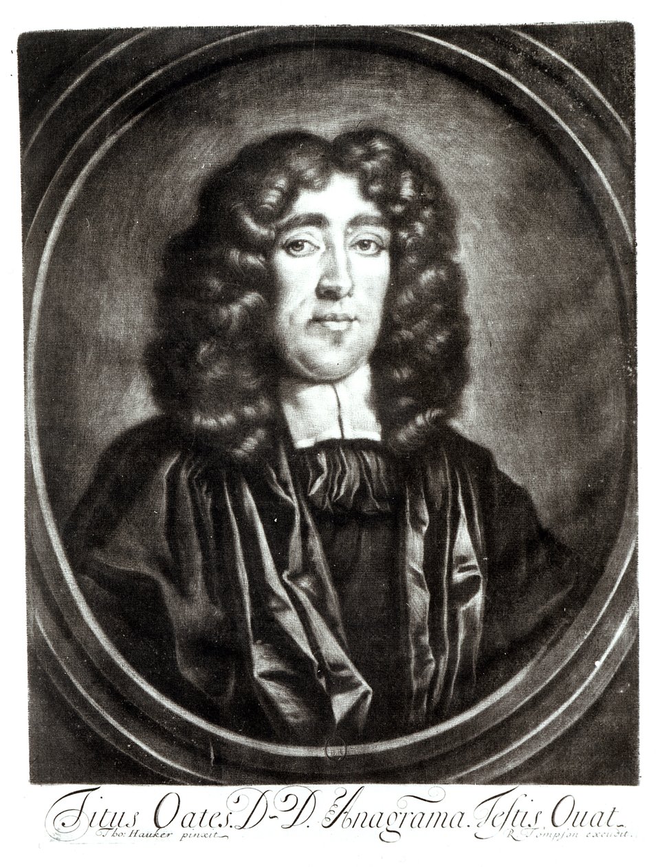 Portrait de Titus Oates gravé par R. Thompson - Thomas Hawker
