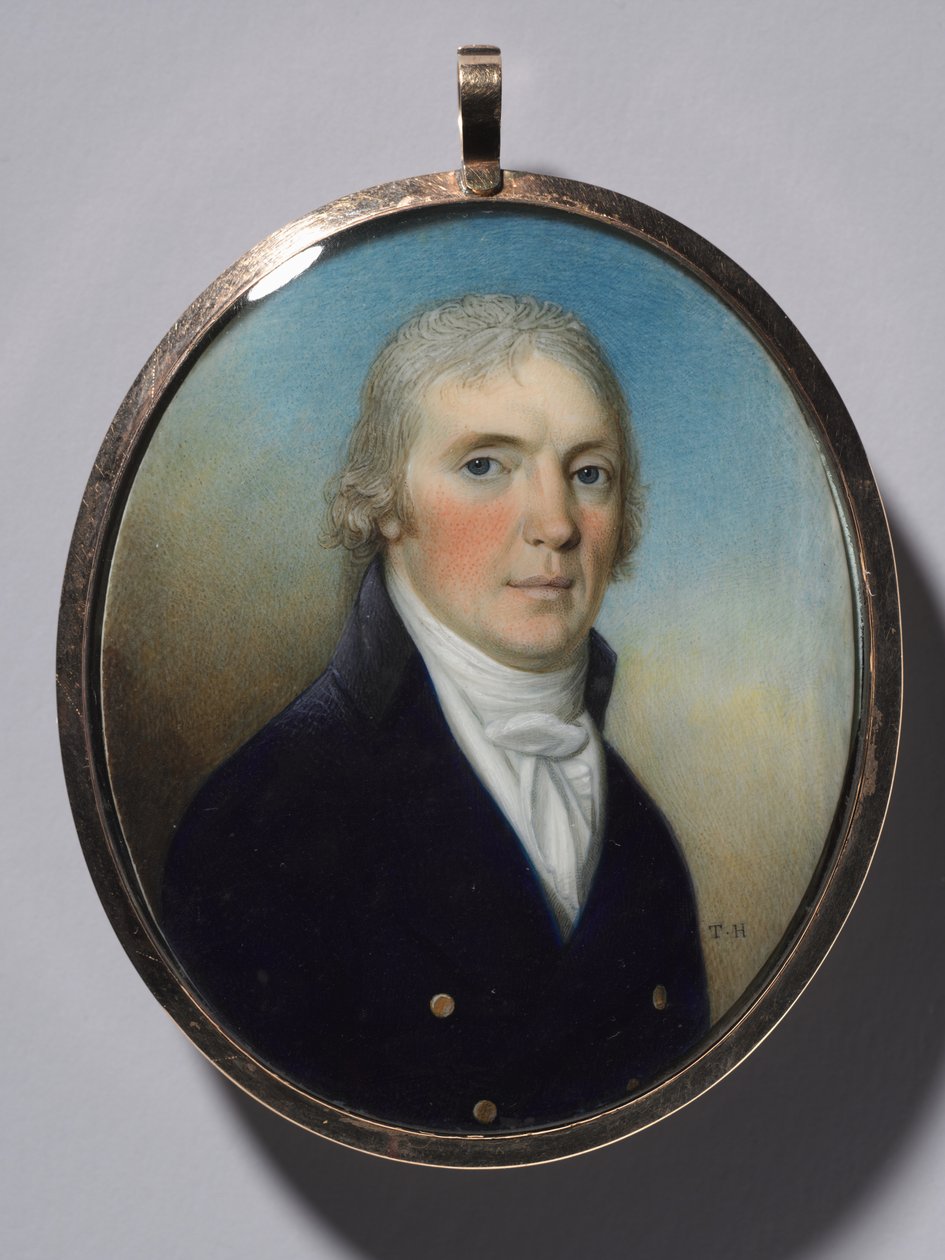 Paire de miniatures: Portrait d