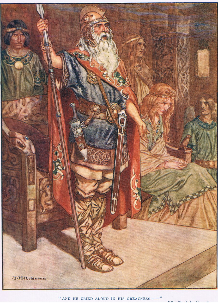 Et il cria à haute voix dans sa grandeur (litho) - Thomas Heath Robinson