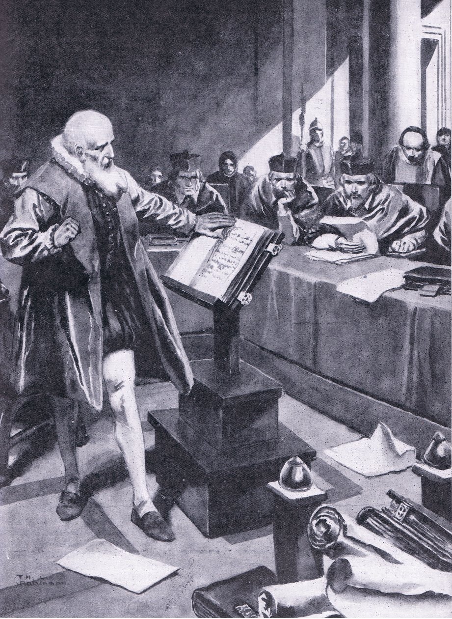 Galilée comparaît devant les cardinaux à Rome, illustration tirée de "Cassell