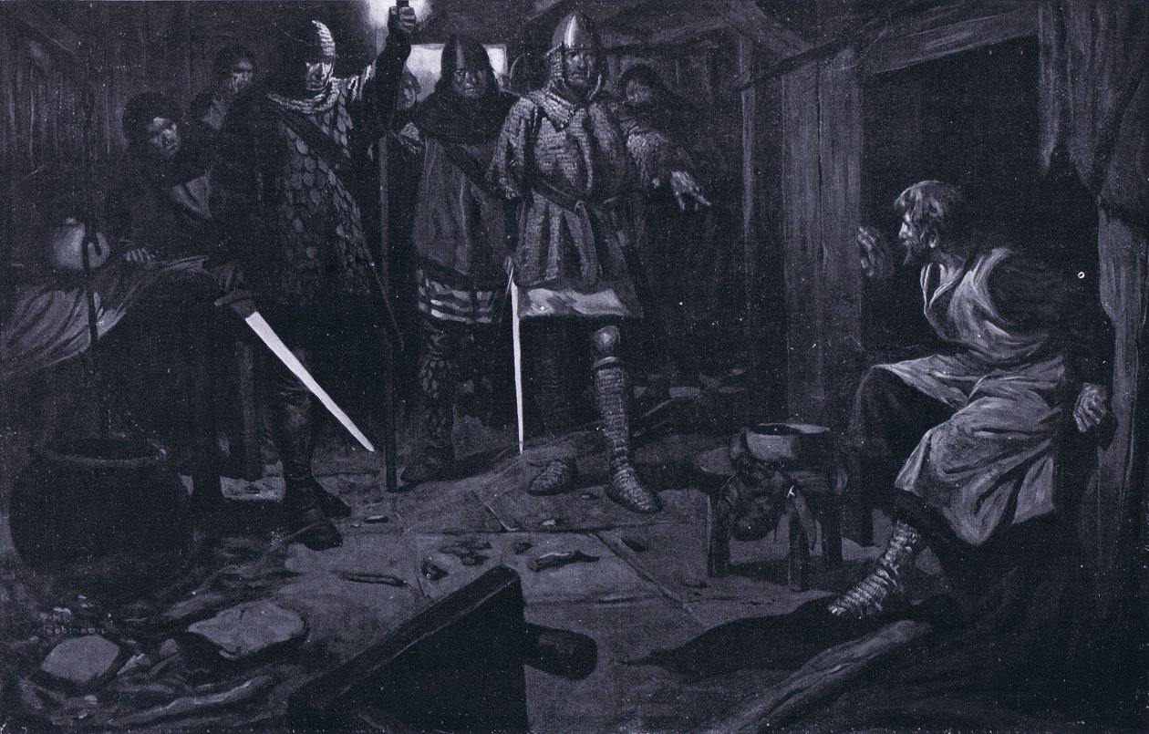 La capture de William Wallace AD1305 (lithographie) - Thomas Heath Robinson