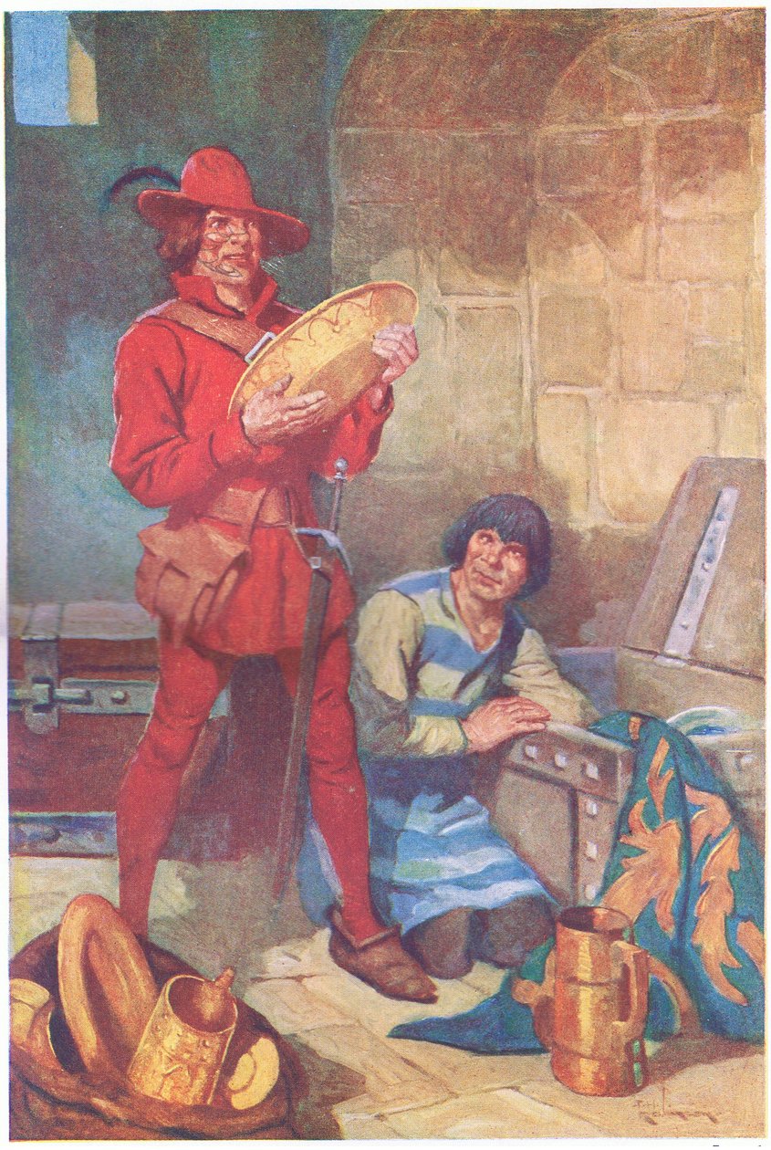 Sans perdre de temps, les deux compères ont fouillé le magasin des sherrifs (lithographie couleur) - Thomas Heath Robinson