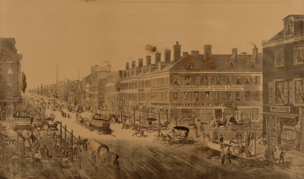 Broadway, New York, 1836 (montrant le Webb