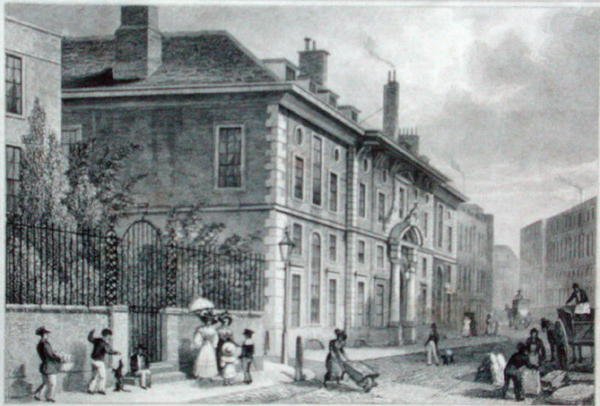 Vue de la Salle des Orfèvres depuis Foster Lane, vers 1827 - Thomas Hosmer (after) Shepherd