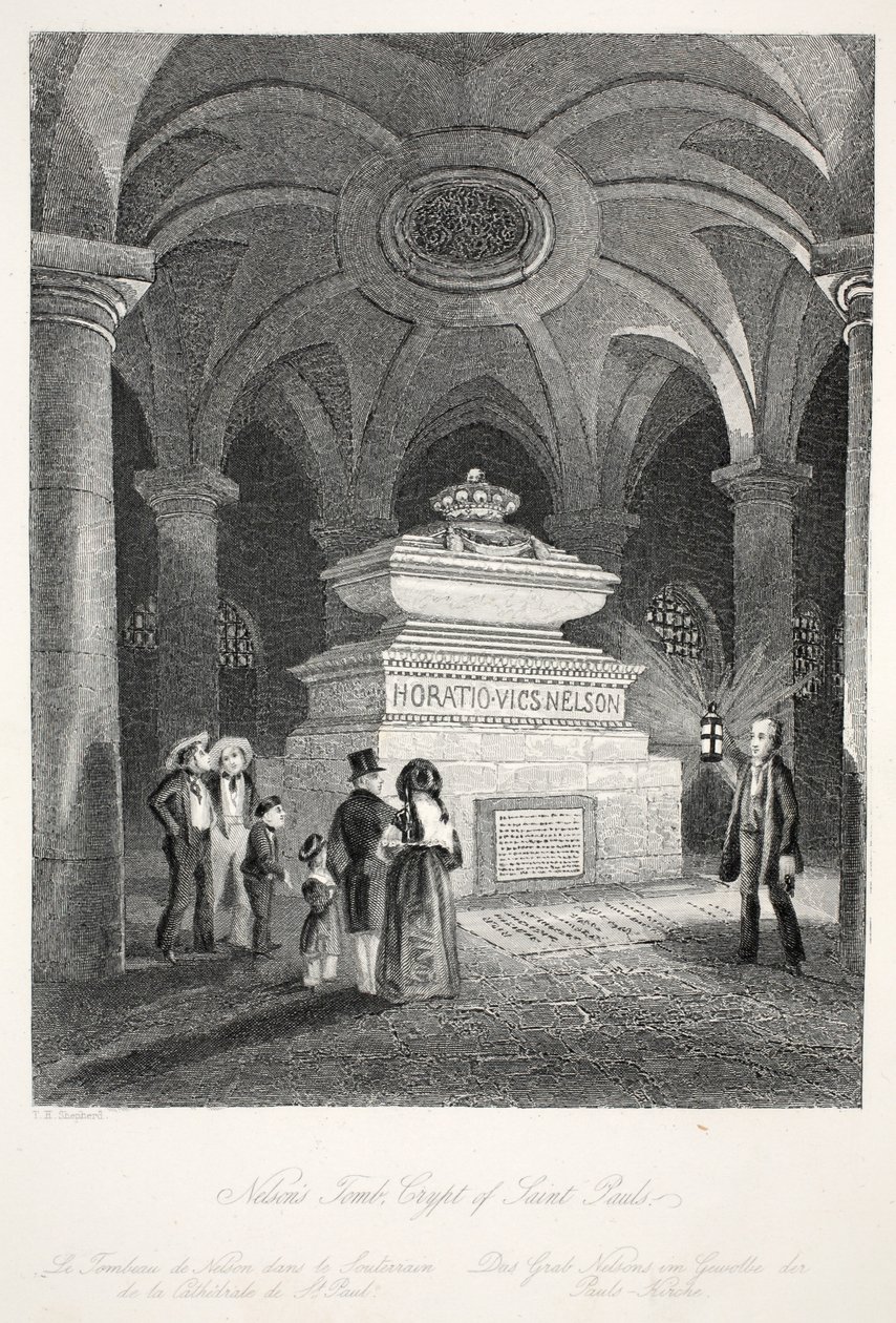 Tombeau de Nelson dans la crypte de St Paul, de 
