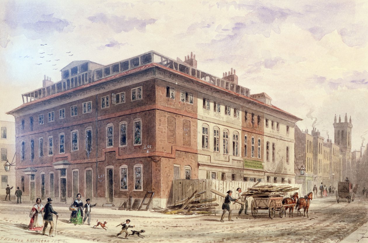 Vieille maison à New Street Square, façade sud-est - Thomas Hosmer Shepherd