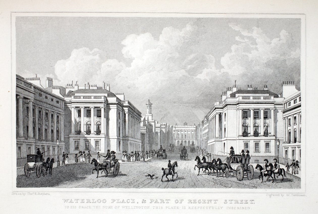 Waterloo Place et une partie de Regent Street, de 