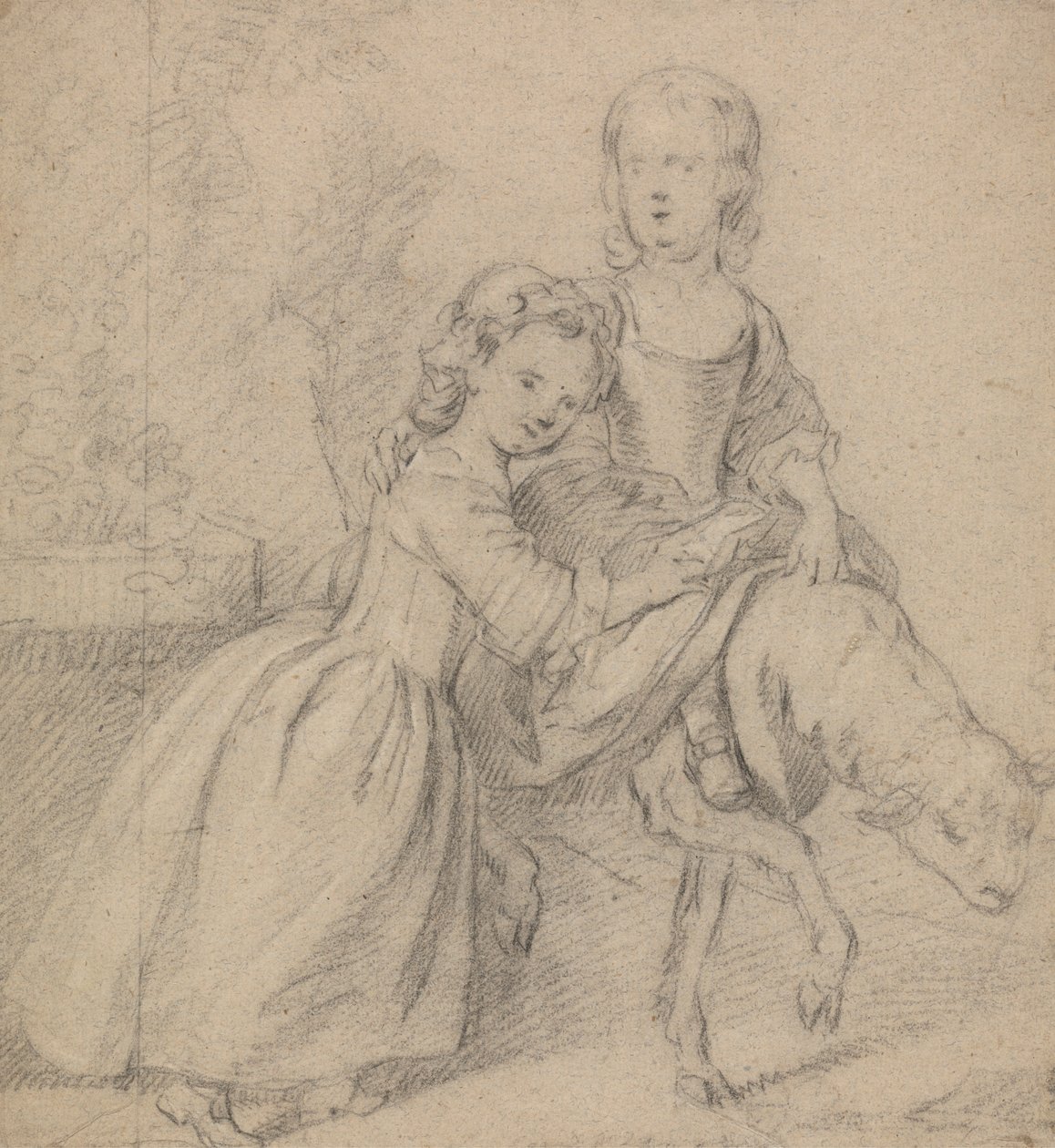 Deux filles dans un paysage, l