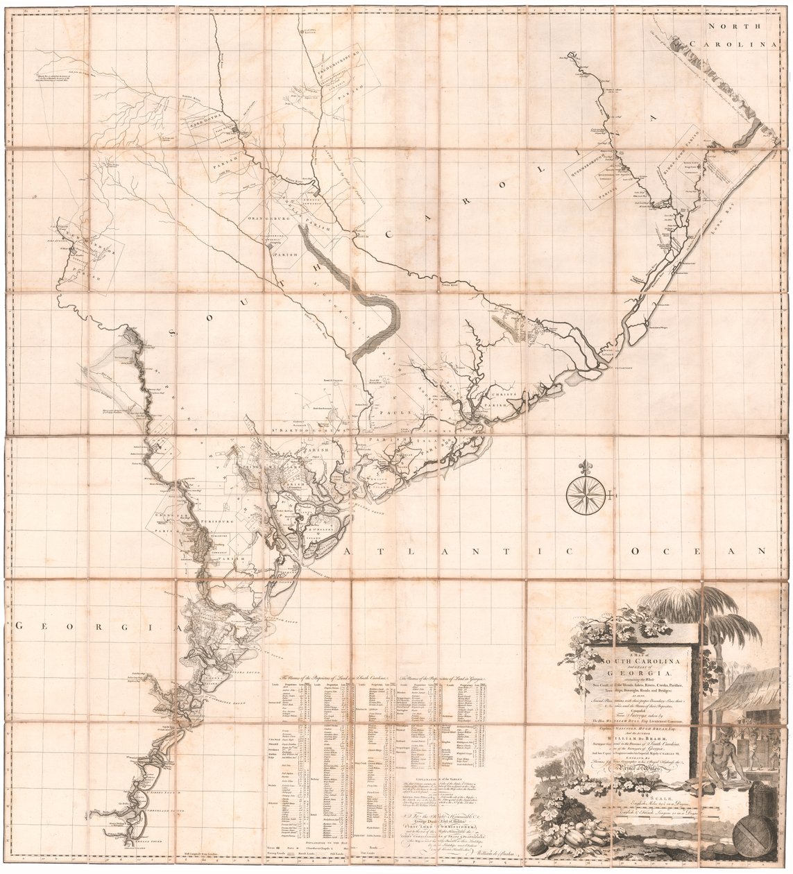 Carte de la Caroline du Sud et d