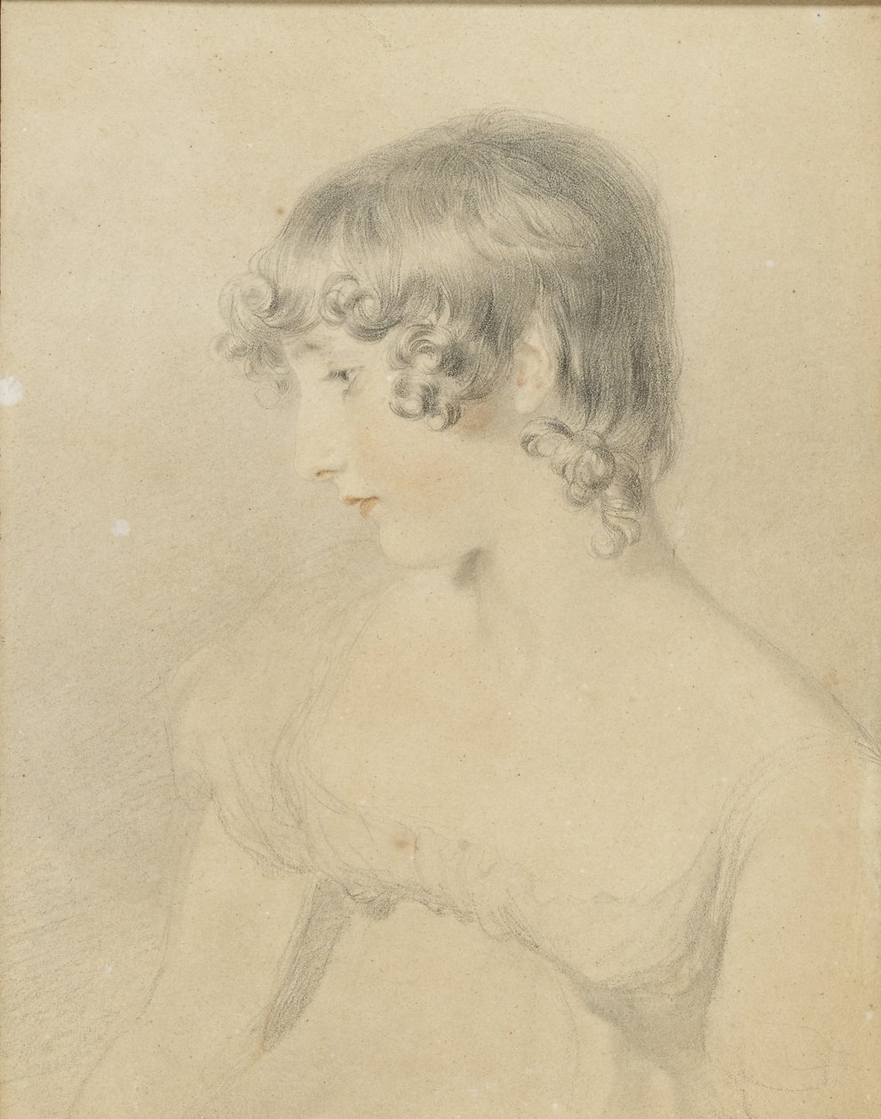 Portrait en buste de Susan Bloxam, tourné de profil vers la gauche, 1818 - Thomas Lawrence