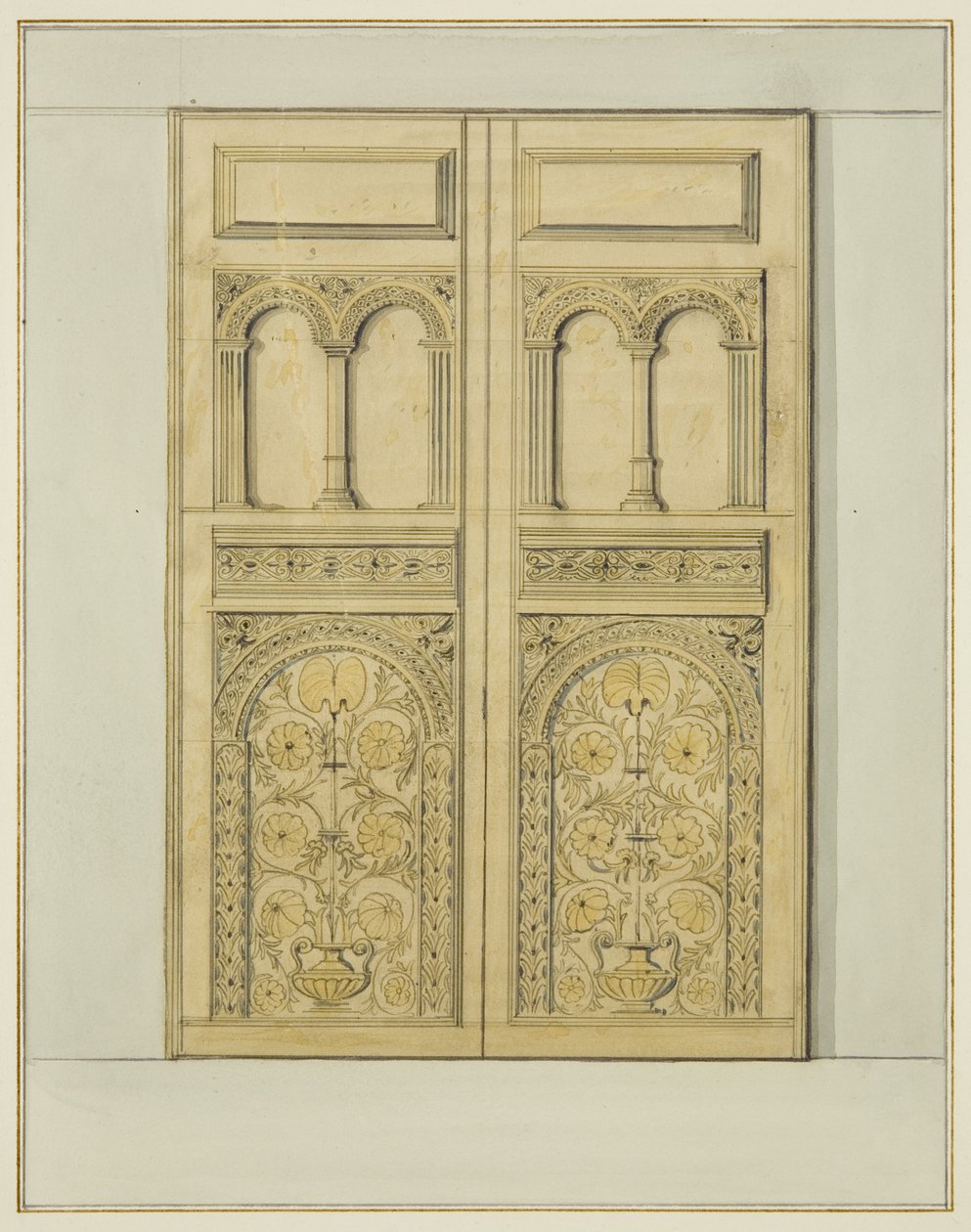 Porte intérieure sculptée de l