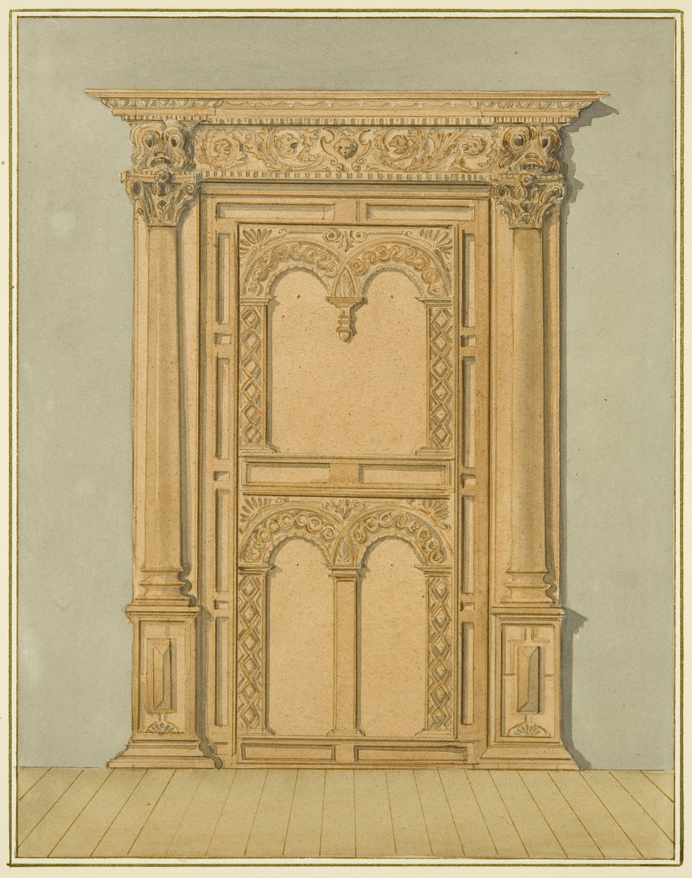 Porte en chêne sculpté, 6 Redcliffe Street - Thomas Leeson the Elder Rowbotham