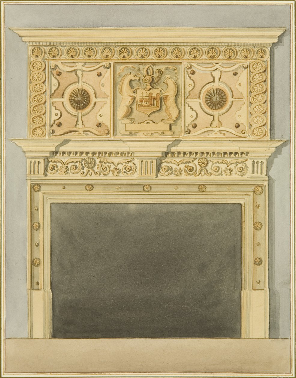 Cheminée dans la maison de Robert Adams - Thomas Leeson the Elder Rowbotham