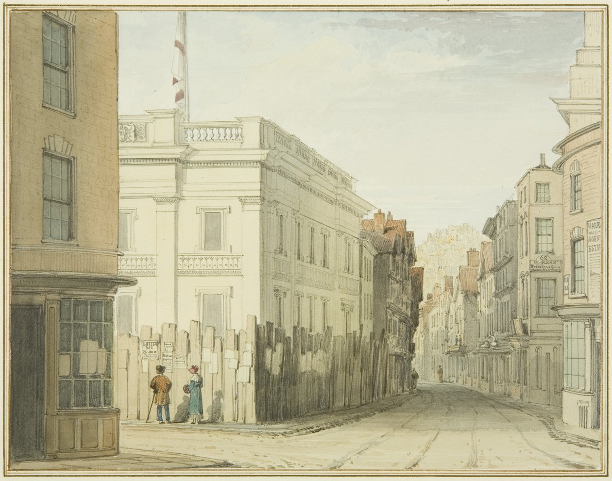 Vue vers le bas de Broad Street avec le Nouveau Conseil Municipal - Thomas Leeson the Elder Rowbotham