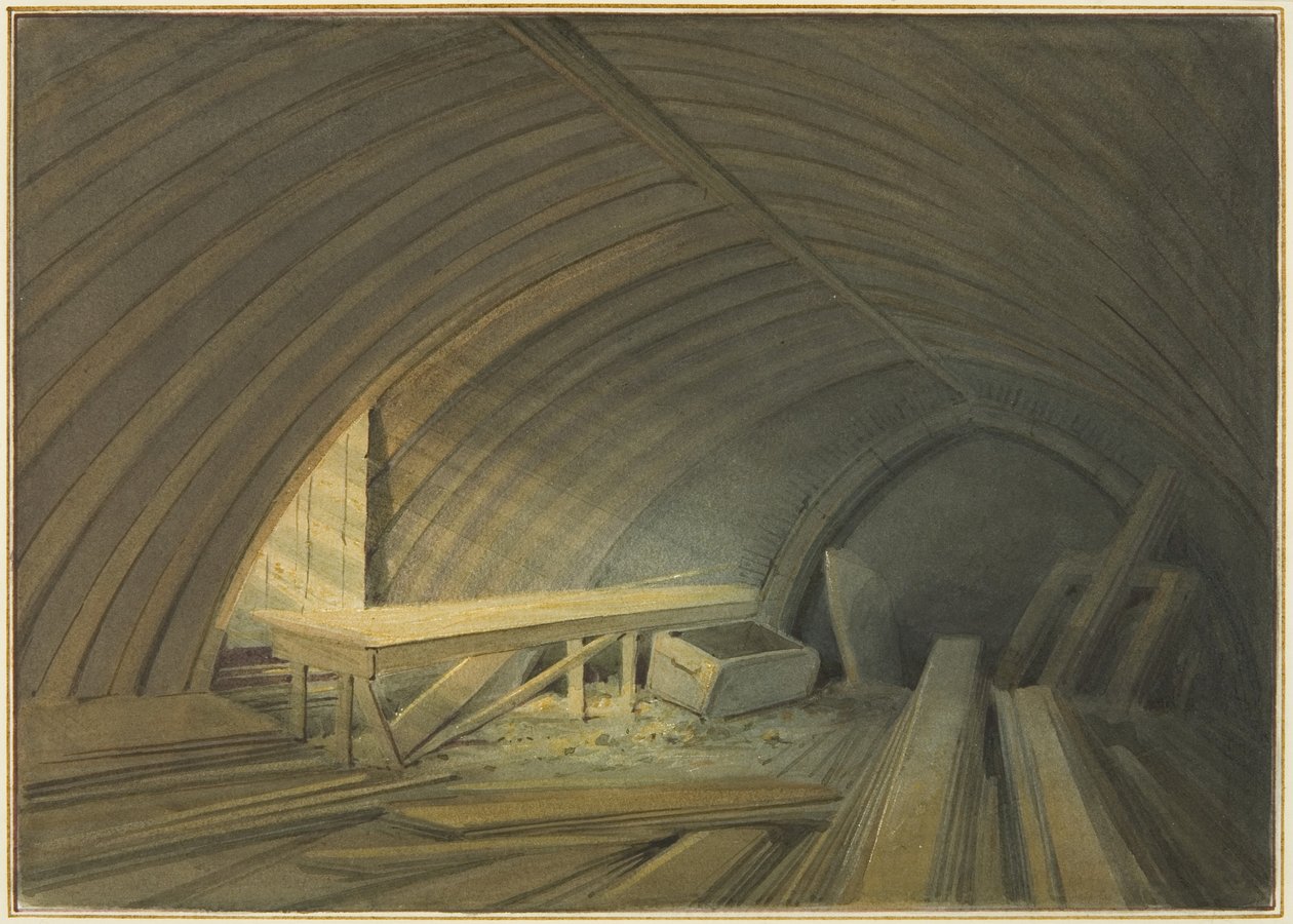 Ancien toit en chêne de l