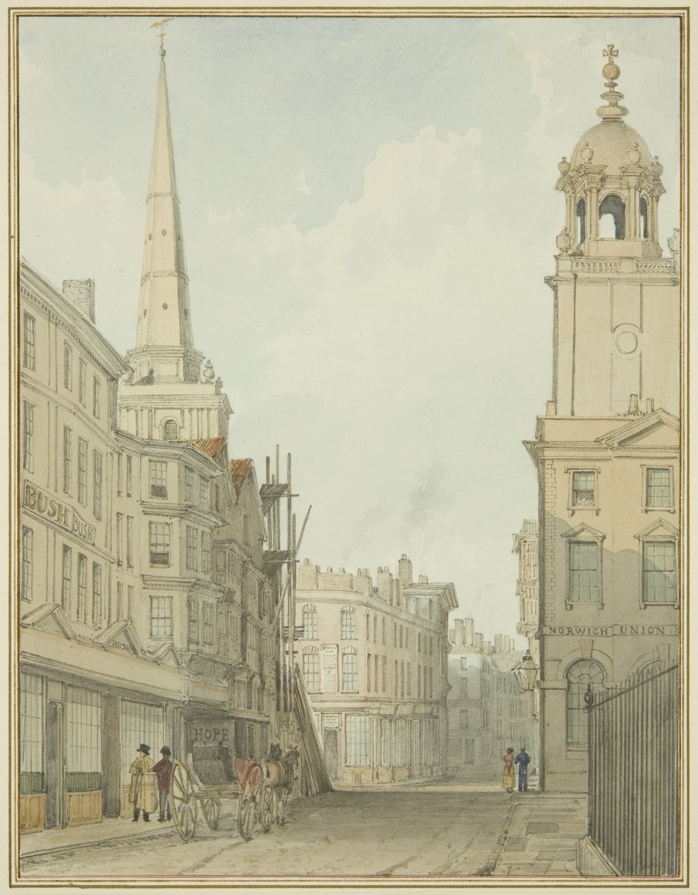 Partie de Corn Street et Wine Street - Thomas Leeson the Elder Rowbotham