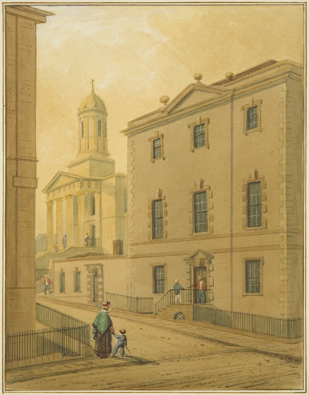 Chapelle St George, montrant Great George Street, depuis le coin de Park Street - Thomas Leeson the Elder Rowbotham