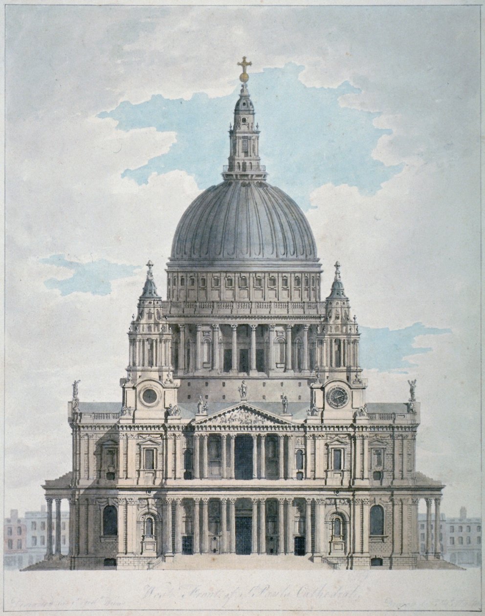 Façade ouest de la cathédrale Saint-Paul, Londres - Thomas Malton II