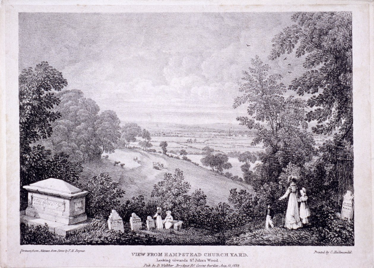 Vue générale de Hampstead, Londres, 1822 - Thomas Mann Baynes